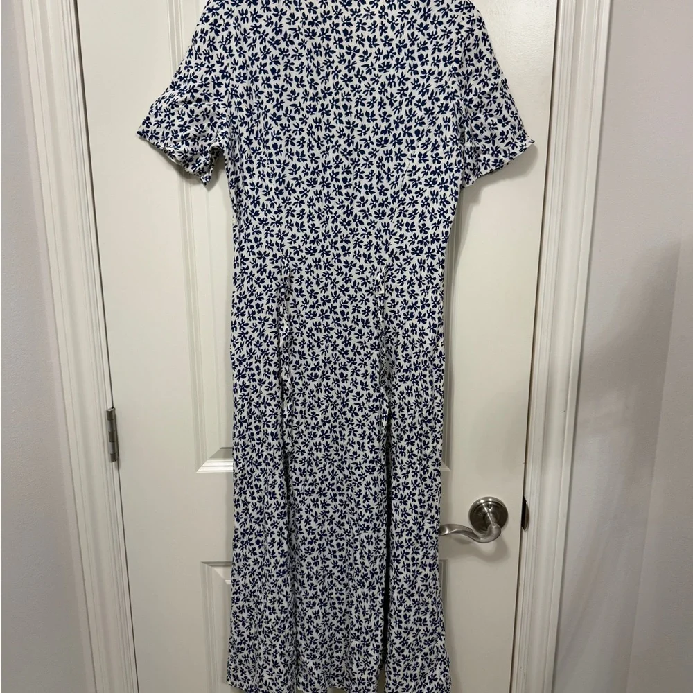 Like New Reformation Locklin Midi Dress - Blue Floral